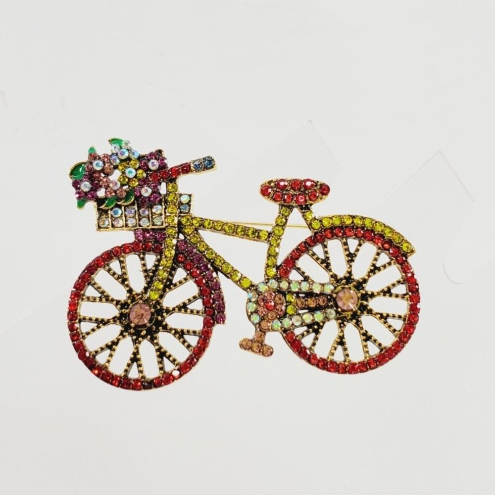 Bicycle Crystal Brooch (514)